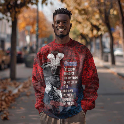 Personalized Toussaint Louverture Afro Haiti Sweatshirt Haitian Father Grunge Style - African Pride
