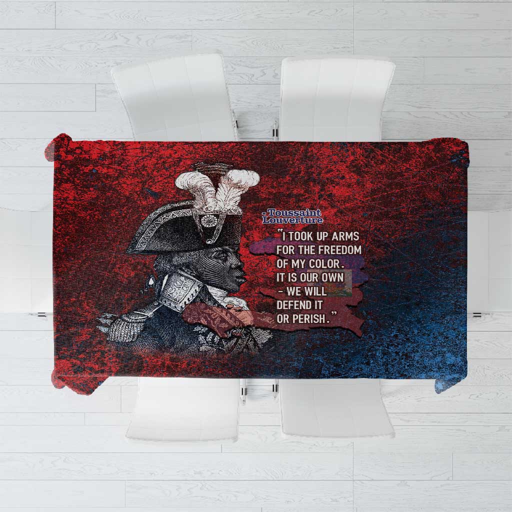 Toussaint Louverture Afro Haiti Tablecloth Haitian Father Grunge Style - African Pride