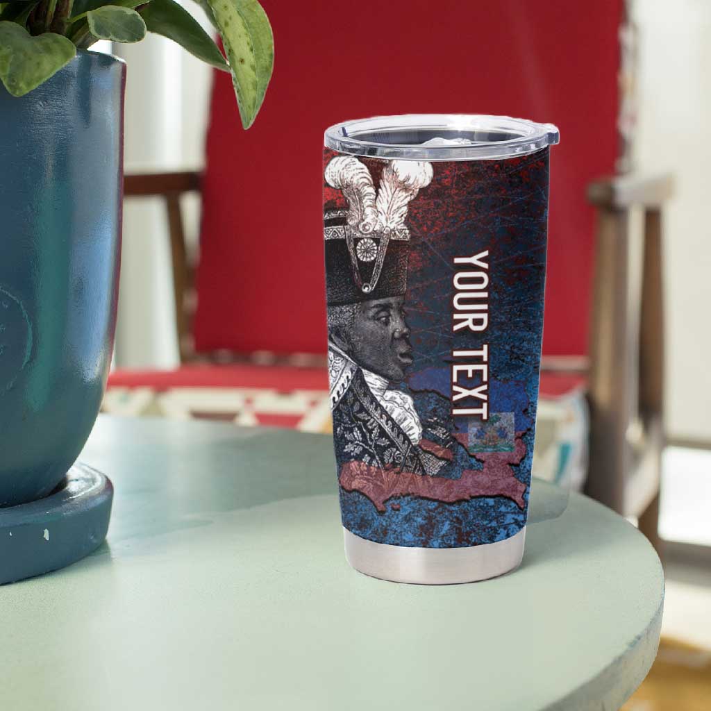 Personalized Toussaint Louverture Afro Haiti Tumbler Cup Haitian Father Grunge Style - African Pride