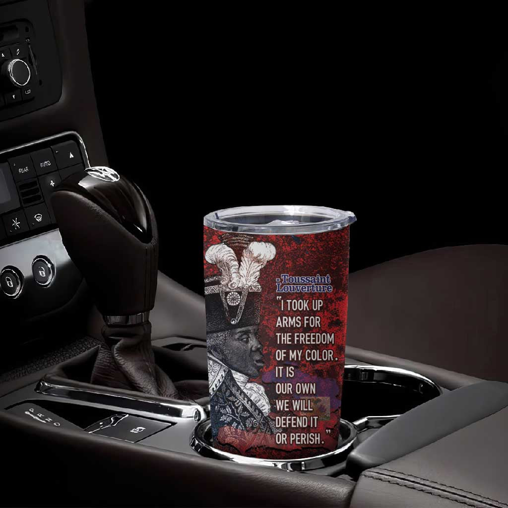 Personalized Toussaint Louverture Afro Haiti Tumbler Cup Haitian Father Grunge Style - African Pride