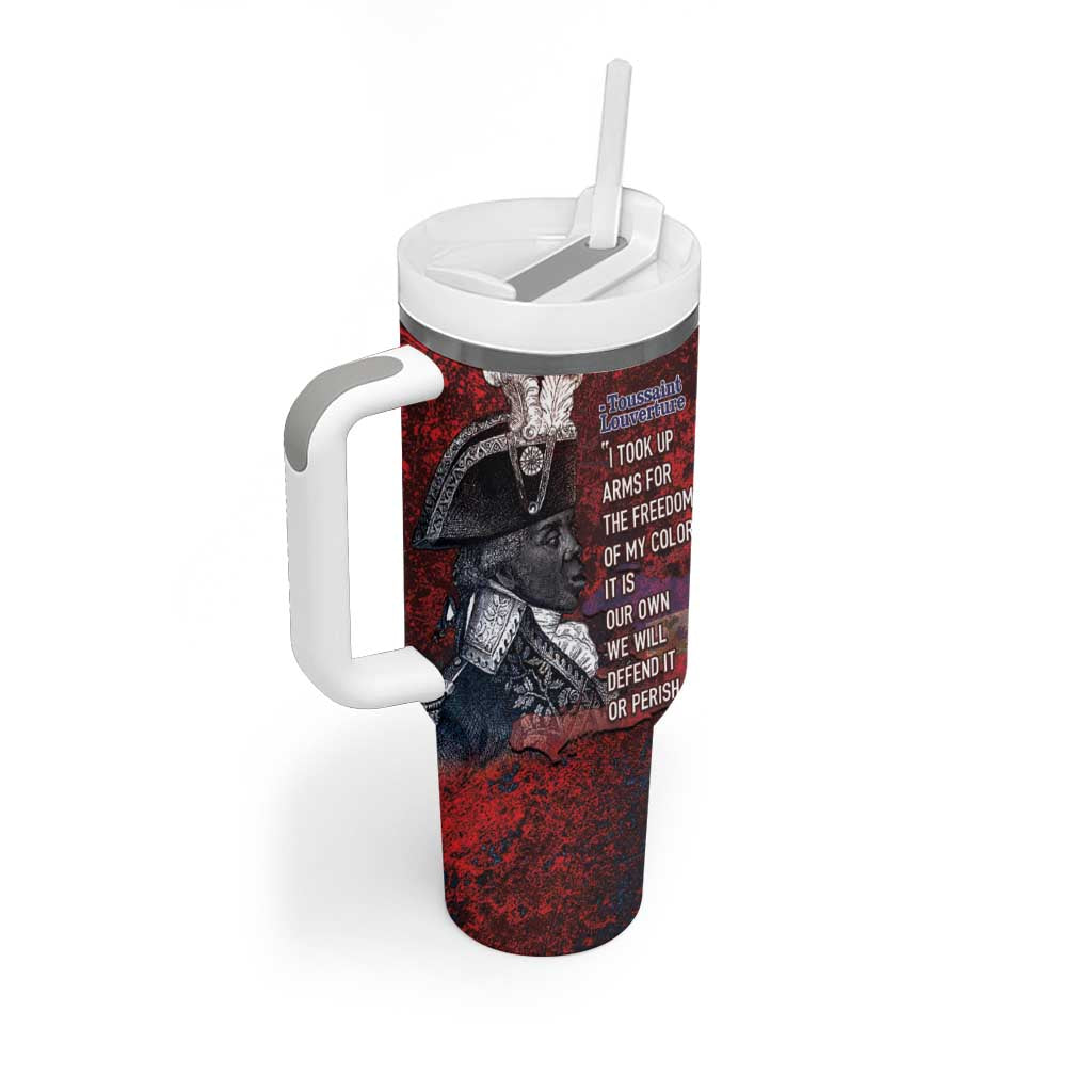 Personalized Toussaint Louverture Afro Haiti Tumbler With Handle Haitian Father Grunge Style - African Pride