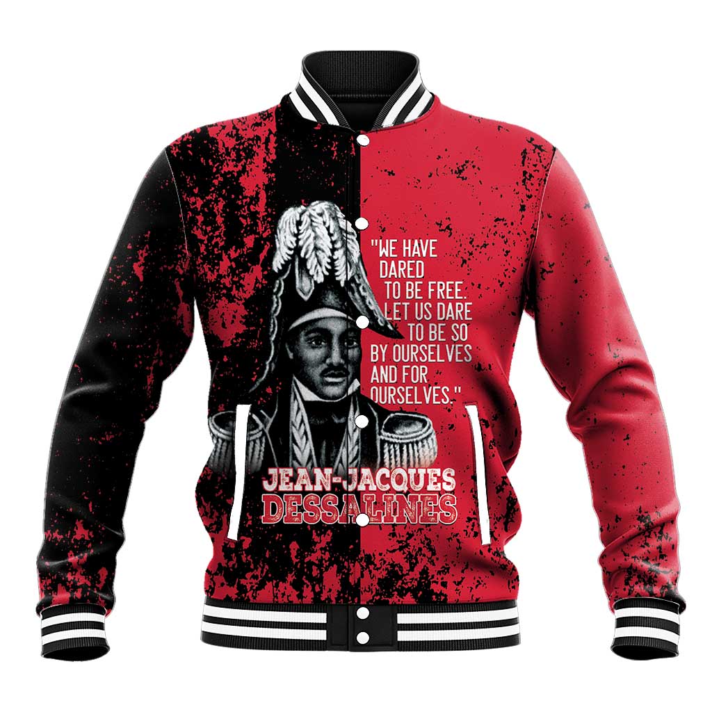 Personalized Jean-Jacques Dessalines Afro Haiti Baseball Jacket Emperor Of First Empire Grunge Style - African Pride