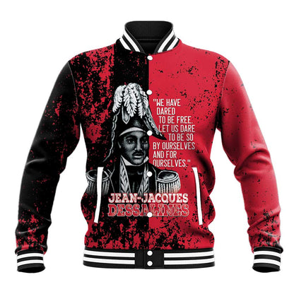 Personalized Jean-Jacques Dessalines Afro Haiti Baseball Jacket Emperor Of First Empire Grunge Style - African Pride