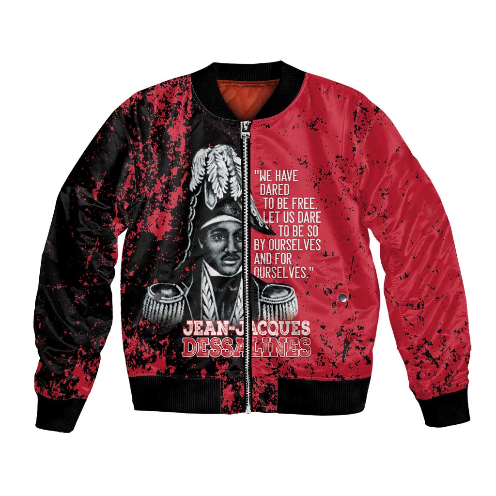Personalized Jean-Jacques Dessalines Afro Haiti Bomber Jacket Emperor Of First Empire Grunge Style - African Pride