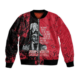 Personalized Jean-Jacques Dessalines Afro Haiti Bomber Jacket Emperor Of First Empire Grunge Style - African Pride
