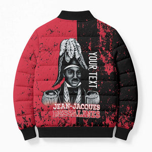 Personalized Jean-Jacques Dessalines Afro Haiti Bomber Puffer Jacket Emperor Of First Empire Grunge Style - African Pride