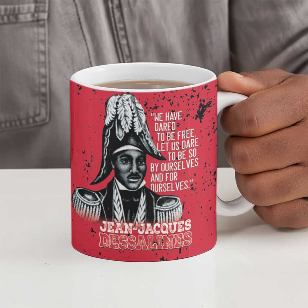 Personalized Jean-Jacques Dessalines Afro Haiti Ceramic Mug Emperor Of First Empire Grunge Style - African Pride