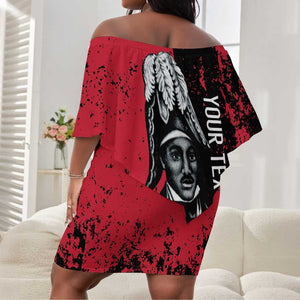 Personalized Jean-Jacques Dessalines Afro Haiti Off Shoulder Short Dress Emperor Of First Empire Grunge Style - African Pride