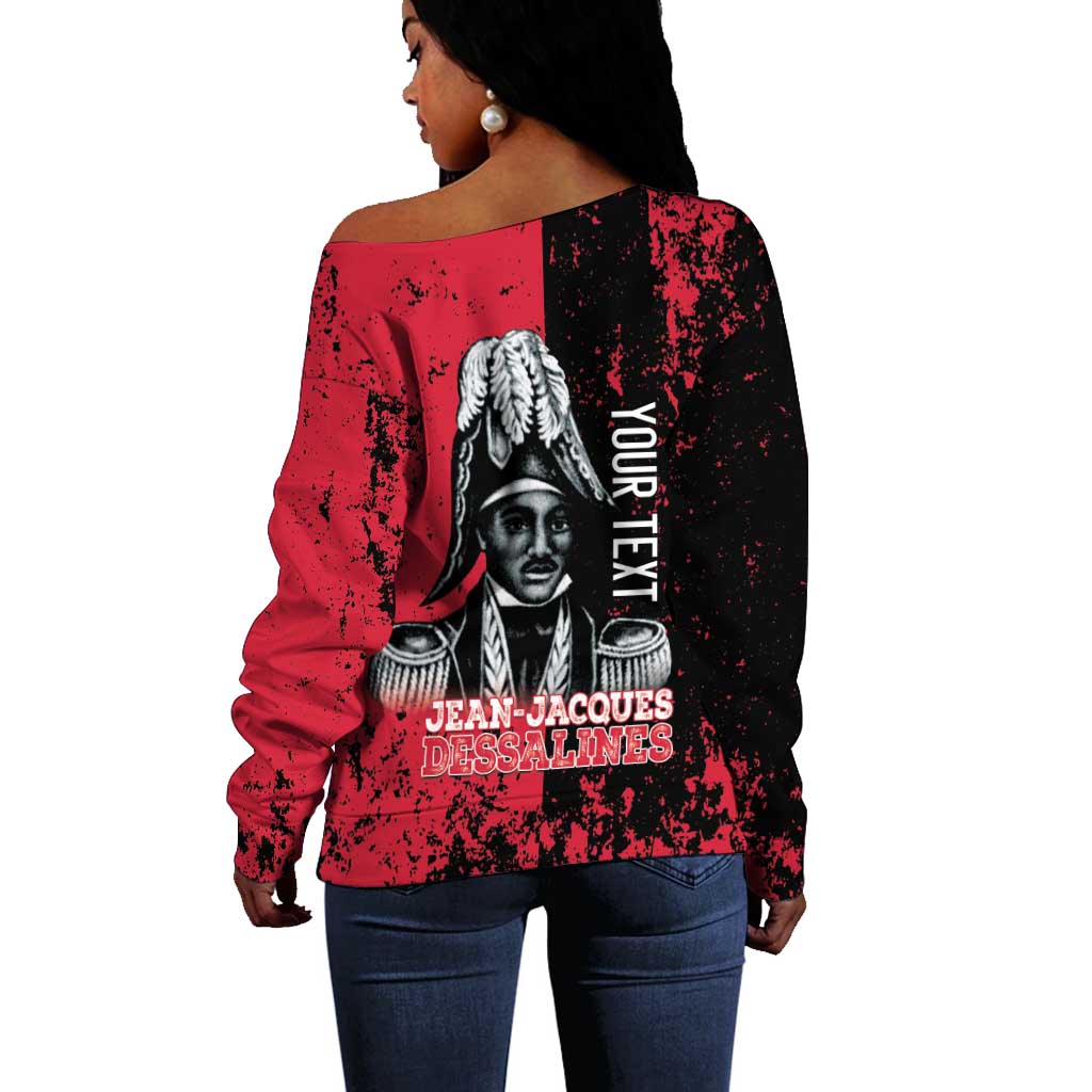 Personalized Jean-Jacques Dessalines Afro Haiti Off Shoulder Sweater Emperor Of First Empire Grunge Style - African Pride