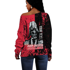 Personalized Jean-Jacques Dessalines Afro Haiti Off Shoulder Sweater Emperor Of First Empire Grunge Style - African Pride
