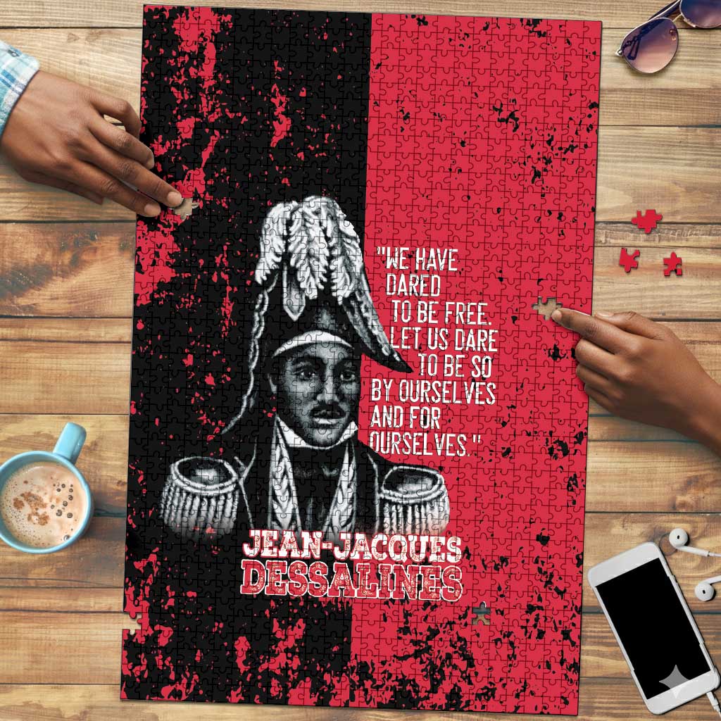 Jean-Jacques Dessalines Afro Haiti Puzzle Emperor Of First Empire Grunge Style - African Pride