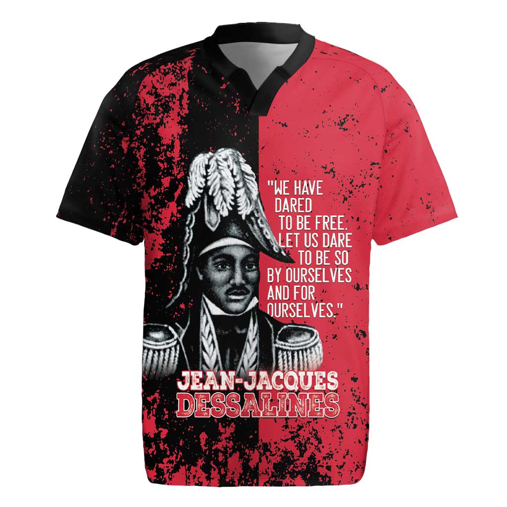 Personalized Jean-Jacques Dessalines Afro Haiti Rugby Jersey Emperor Of First Empire Grunge Style LT14