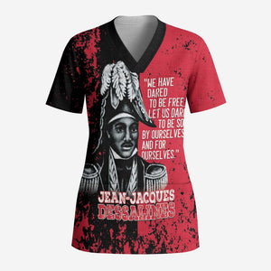 Personalized Jean-Jacques Dessalines Afro Haiti Scrub Top Emperor Of First Empire Grunge Style - African Pride