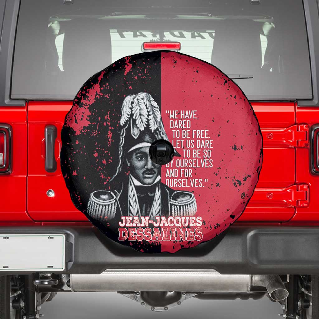 Jean-Jacques Dessalines Afro Haiti Spare Tire Cover Emperor Of First Empire Grunge Style - African Pride