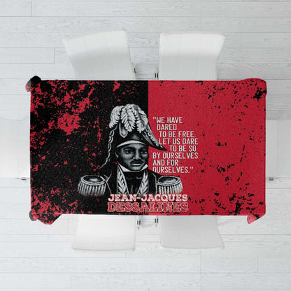 Jean-Jacques Dessalines Afro Haiti Tablecloth Emperor Of First Empire Grunge Style - African Pride