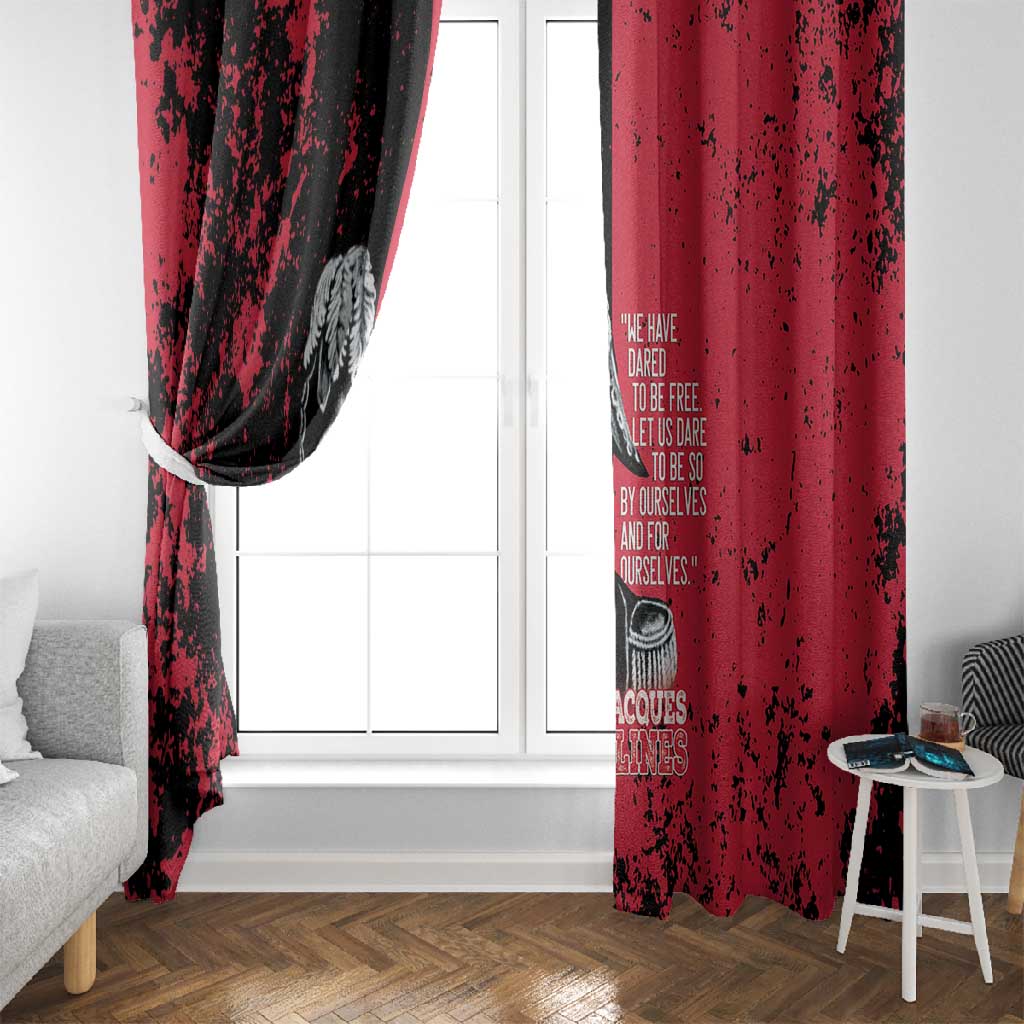 Jean-Jacques Dessalines Afro Haiti Window Curtain Emperor Of First Empire Grunge Style - African Pride