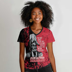 Personalized Jean-Jacques Dessalines Afro Haiti Women V-Neck T-Shirt Emperor Of First Empire Grunge Style LT14