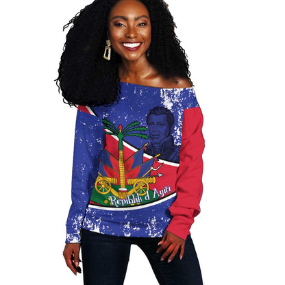 Republic of Haiti 1806-1820 Off Shoulder Sweater Alexandre Petion With Coat Of Arms - African Pride