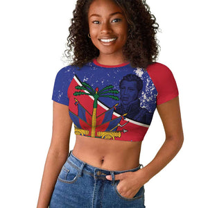 Republic of Haiti 1806-1820 Raglan Cropped T shirt Alexandre Petion With Coat Of Arms LT14