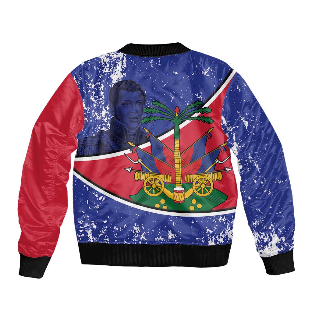 Republic of Haiti 1806-1820 Sleeve Zip Bomber Jacket Alexandre Petion With Coat Of Arms - African Pride