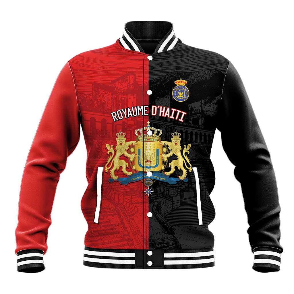 Personalized Kingdom of Haiti Baseball Jacket Sans-Souci Palace Flag Style - African Pride