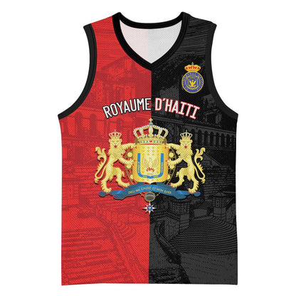 Personalized Kingdom of Haiti Basketball Jersey Sans-Souci Palace Flag Style - African Pride