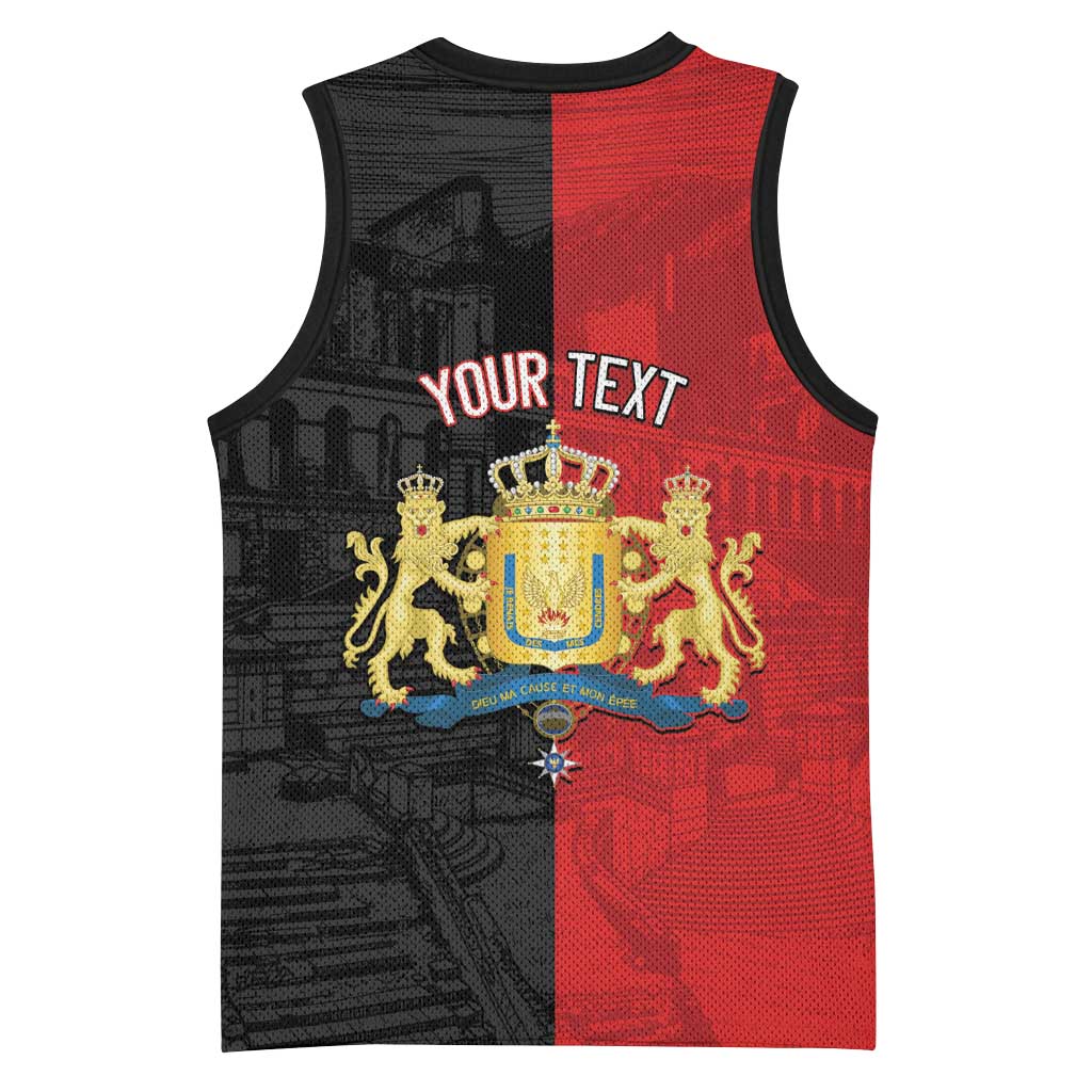 Personalized Kingdom of Haiti Basketball Jersey Sans-Souci Palace Flag Style - African Pride