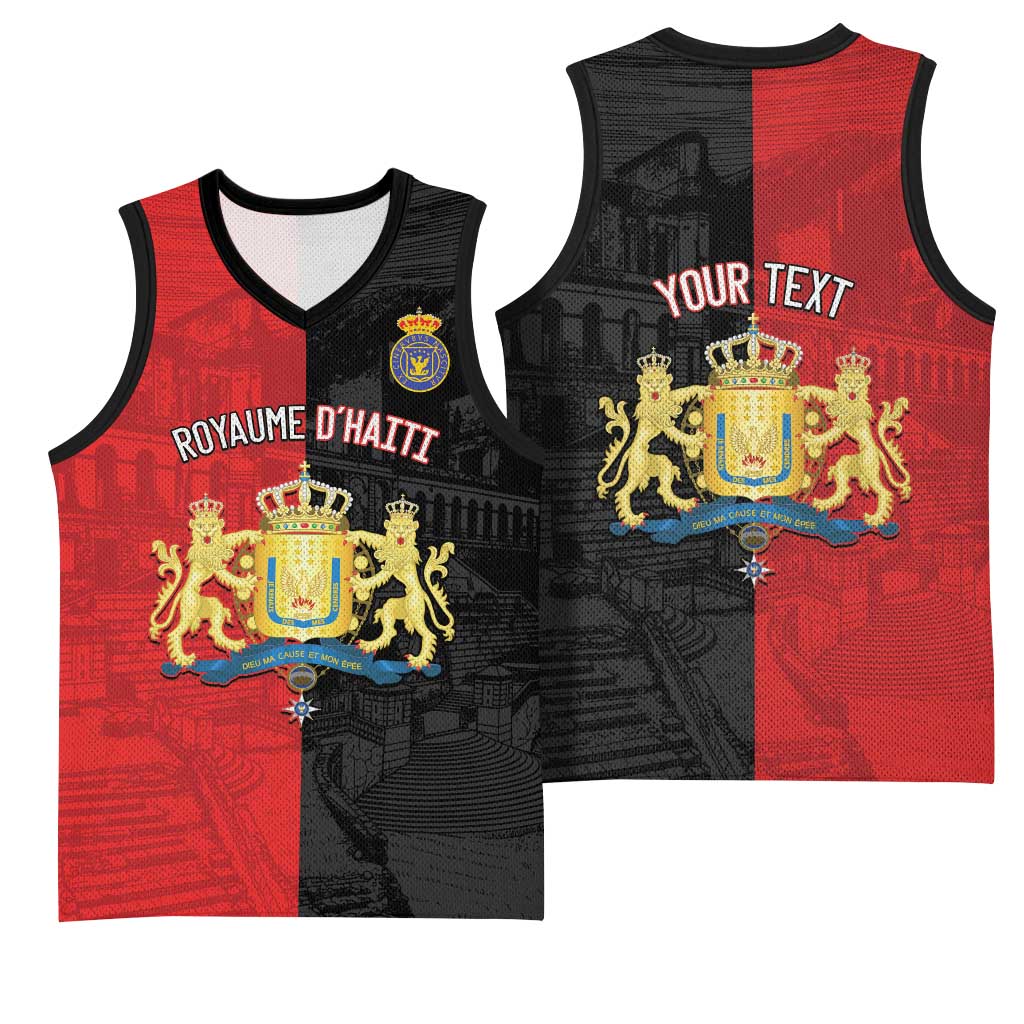 Personalized Kingdom of Haiti Basketball Jersey Sans-Souci Palace Flag Style - African Pride