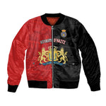 Personalized Kingdom of Haiti Bomber Jacket Sans-Souci Palace Flag Style - African Pride