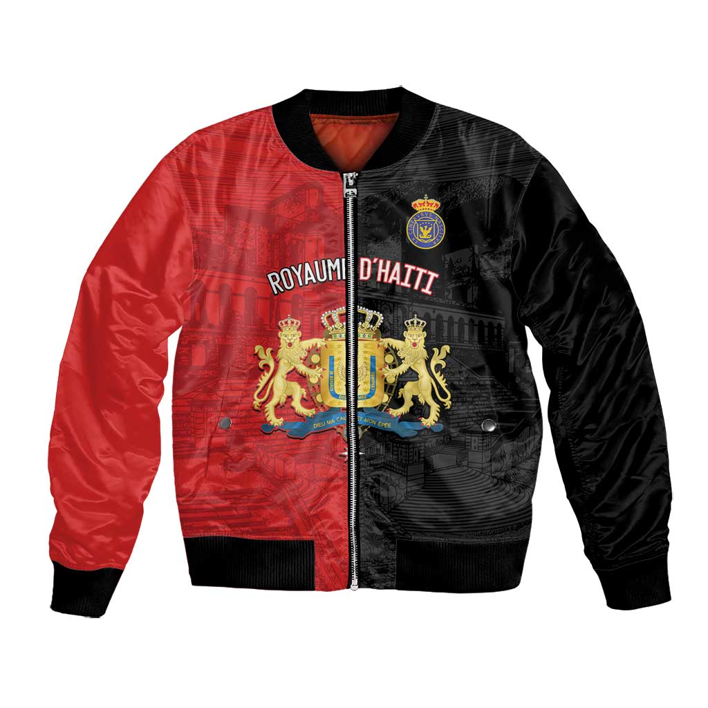 Personalized Kingdom of Haiti Bomber Jacket Sans-Souci Palace Flag Style - African Pride