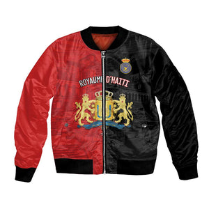 Personalized Kingdom of Haiti Bomber Jacket Sans-Souci Palace Flag Style - African Pride