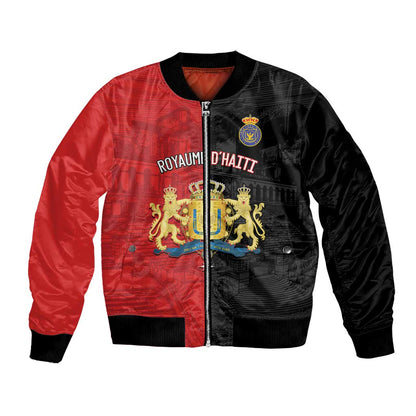 Personalized Kingdom of Haiti Bomber Jacket Sans-Souci Palace Flag Style - African Pride
