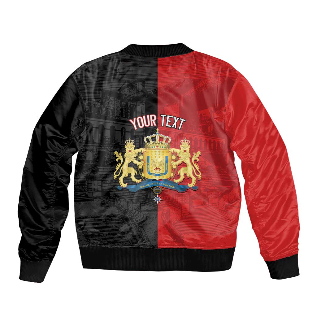 Personalized Kingdom of Haiti Bomber Jacket Sans-Souci Palace Flag Style - African Pride