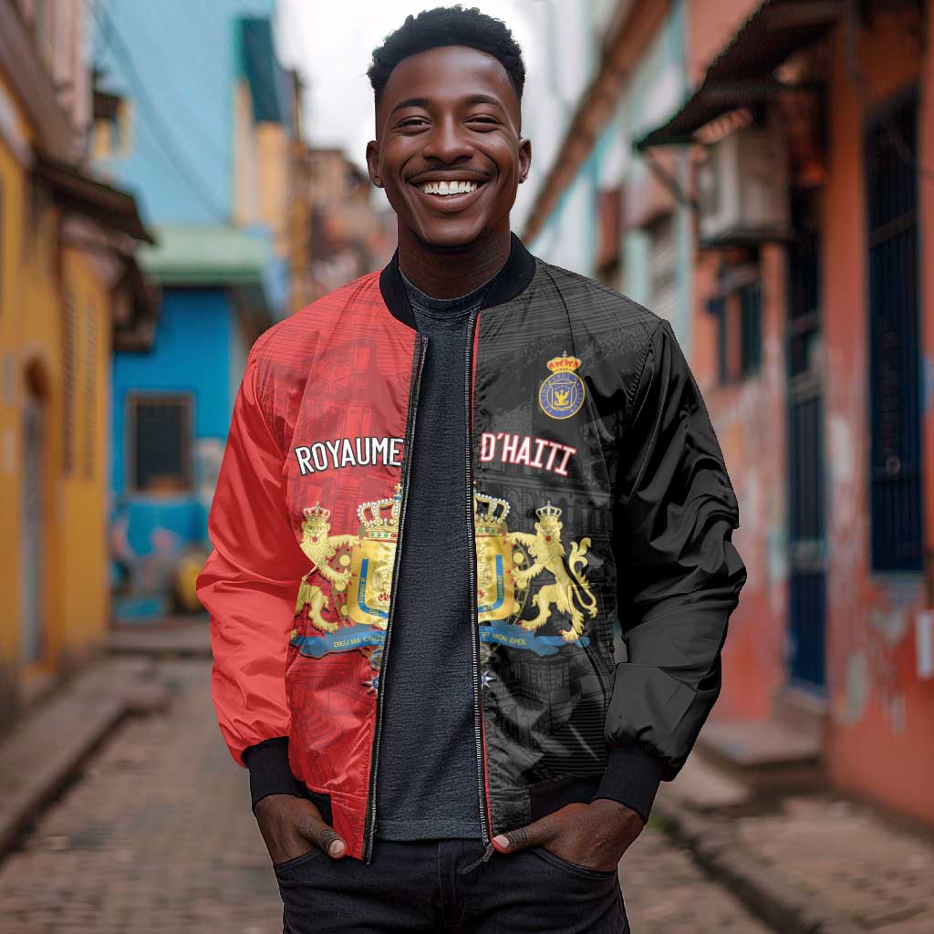 Personalized Kingdom of Haiti Bomber Jacket Sans-Souci Palace Flag Style - African Pride