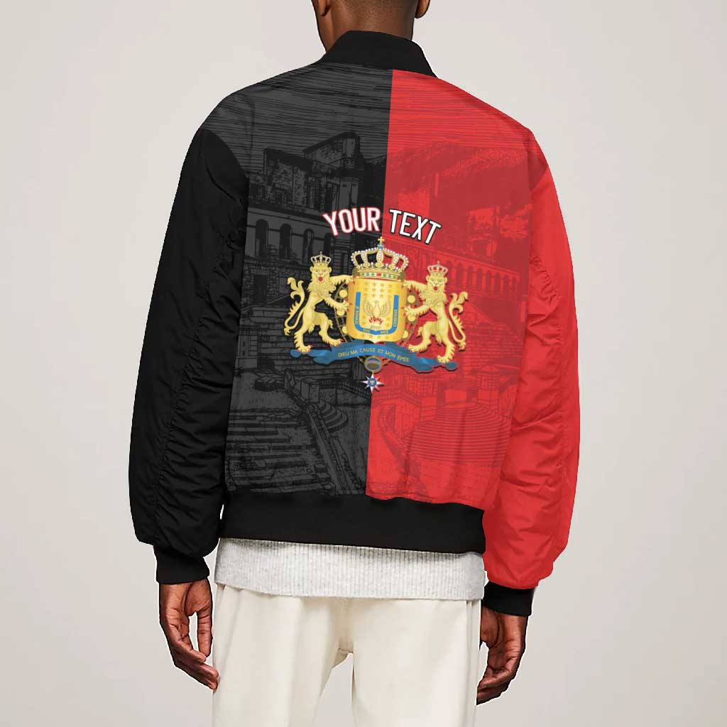 Personalized Kingdom of Haiti Bomber Jacket Sans-Souci Palace Flag Style - African Pride