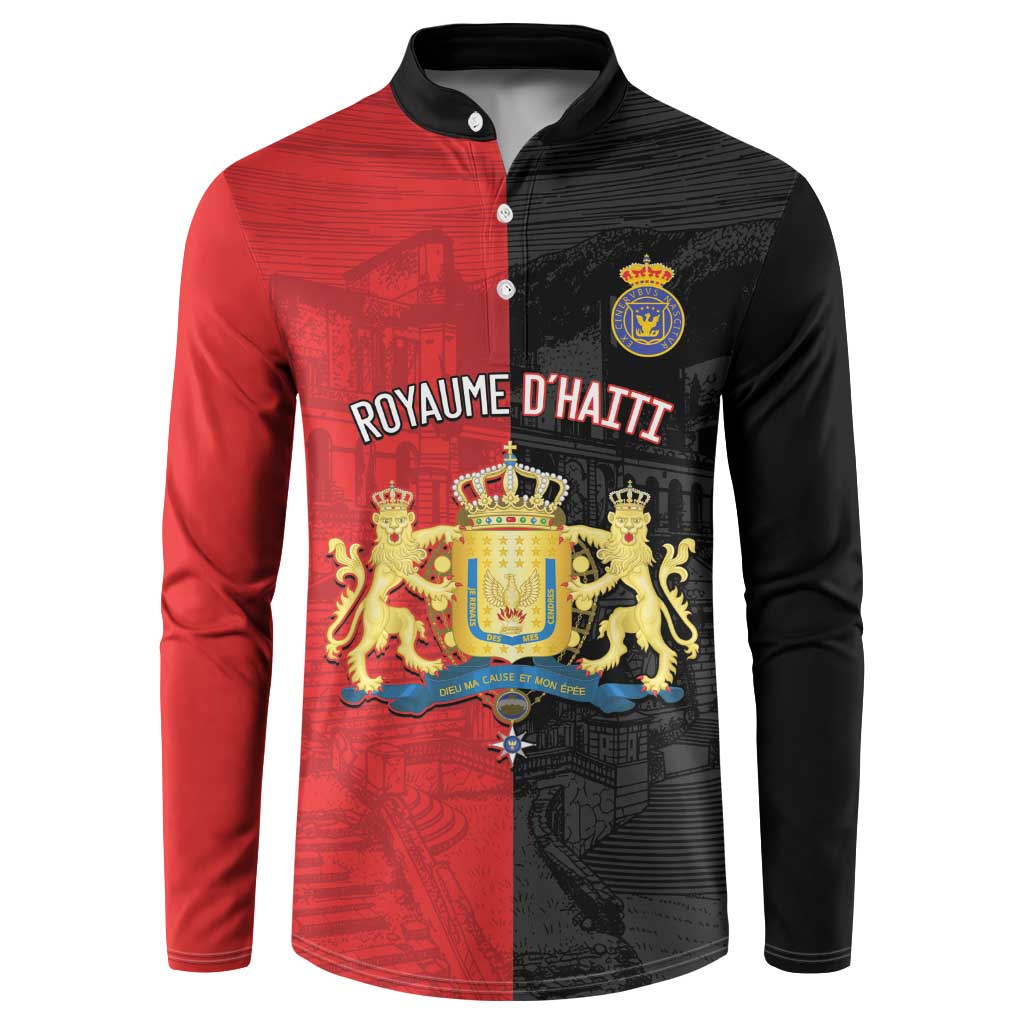 Personalized Kingdom of Haiti Button Sweatshirt Sans-Souci Palace Flag Style