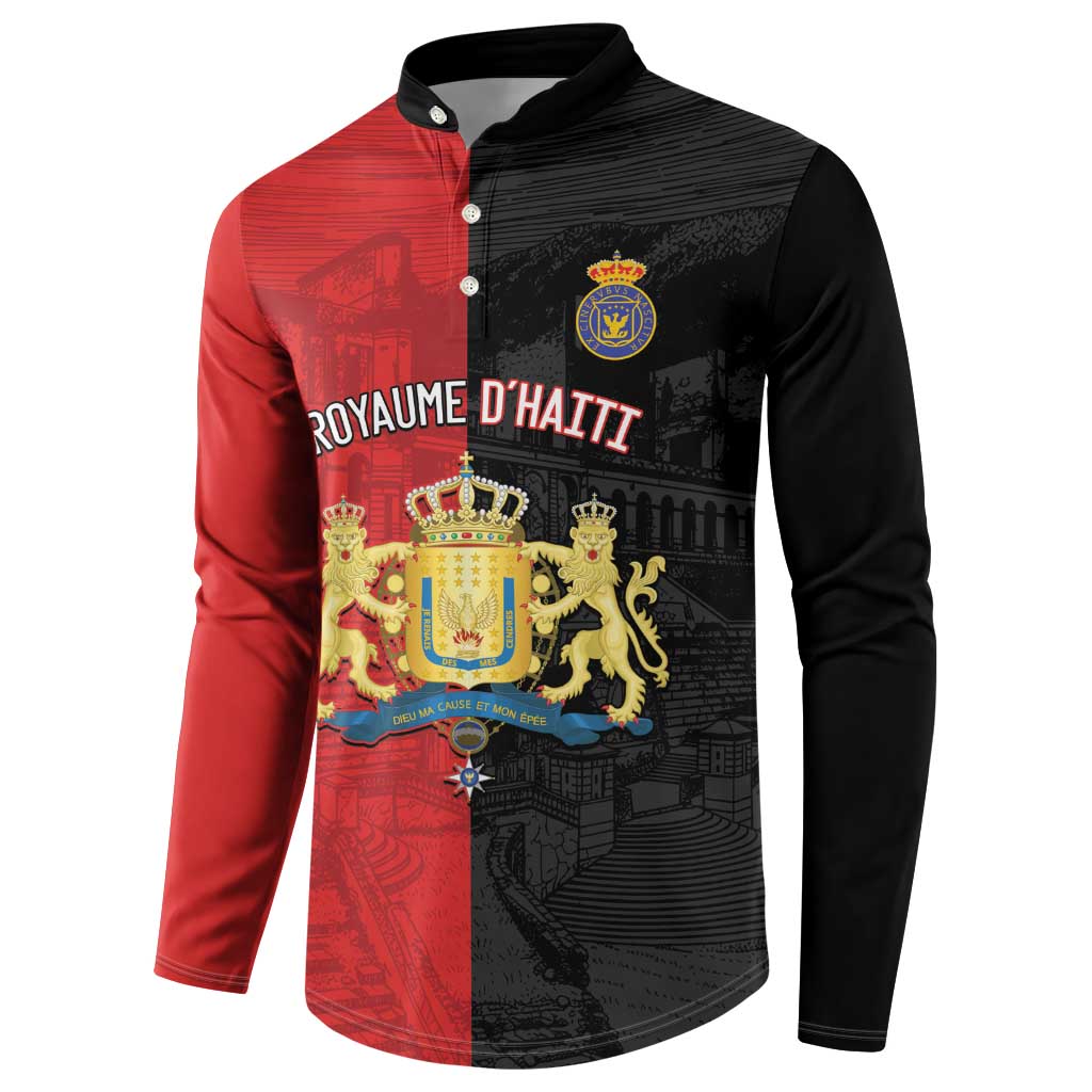 Personalized Kingdom of Haiti Button Sweatshirt Sans-Souci Palace Flag Style
