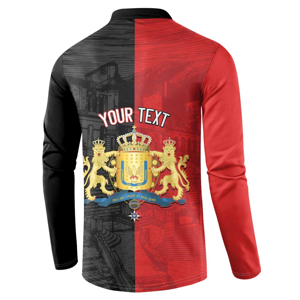 Personalized Kingdom of Haiti Button Sweatshirt Sans-Souci Palace Flag Style