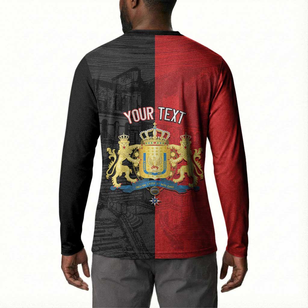 Personalized Kingdom of Haiti Button Sweatshirt Sans-Souci Palace Flag Style