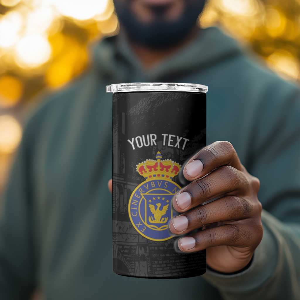 Personalized Kingdom of Haiti 4 in 1 Can Cooler Tumbler Sans-Souci Palace Flag Style - African Pride