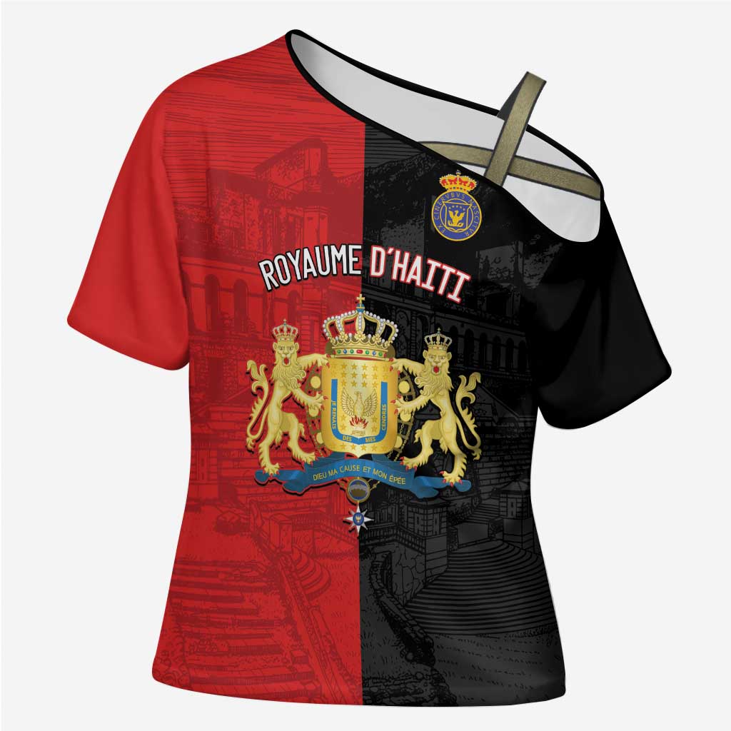 Personalized Kingdom of Haiti Cross Shoulder Shirt Sans-Souci Palace Flag Style - African Pride