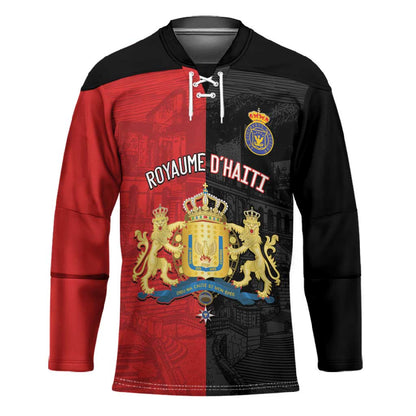 Personalized Kingdom of Haiti Hockey Jersey Sans-Souci Palace Flag Style - African Pride