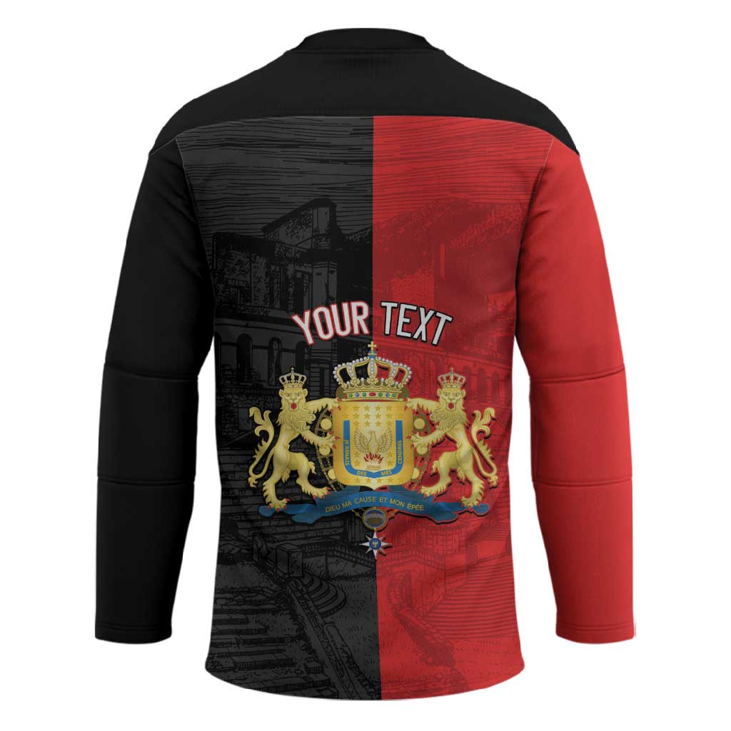 Personalized Kingdom of Haiti Hockey Jersey Sans-Souci Palace Flag Style - African Pride