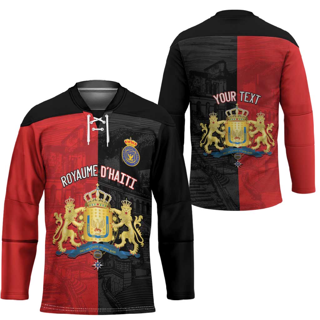 Personalized Kingdom of Haiti Hockey Jersey Sans-Souci Palace Flag Style - African Pride