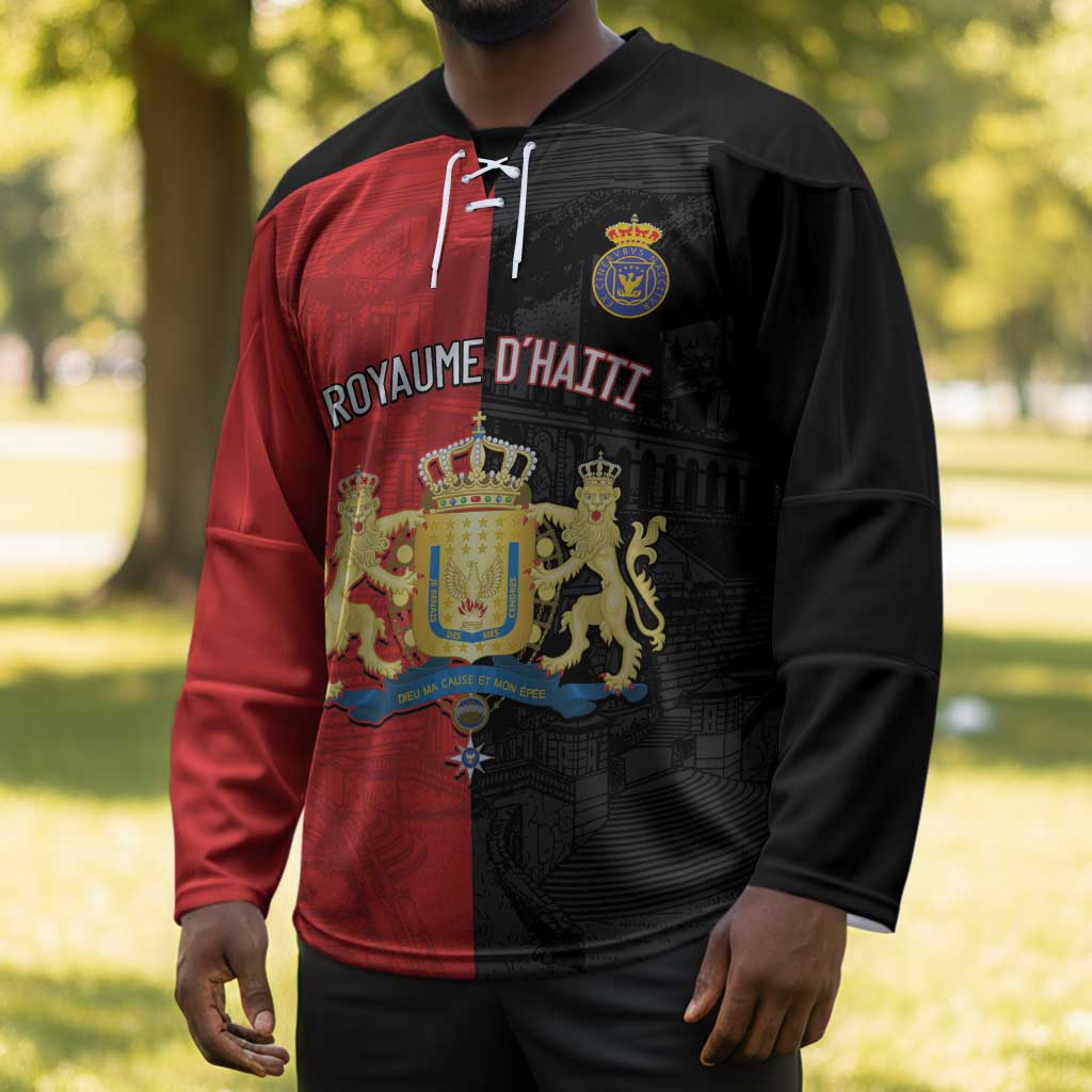 Personalized Kingdom of Haiti Hockey Jersey Sans-Souci Palace Flag Style - African Pride