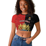 Personalized Kingdom of Haiti Raglan Cropped T shirt Sans-Souci Palace Flag Style LT14