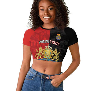 Personalized Kingdom of Haiti Raglan Cropped T shirt Sans-Souci Palace Flag Style LT14