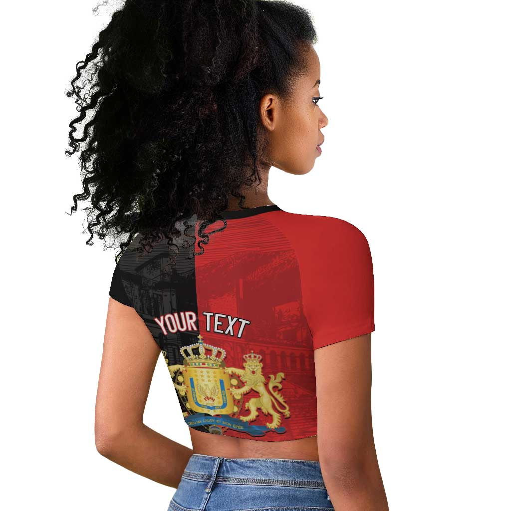 Personalized Kingdom of Haiti Raglan Cropped T shirt Sans-Souci Palace Flag Style LT14