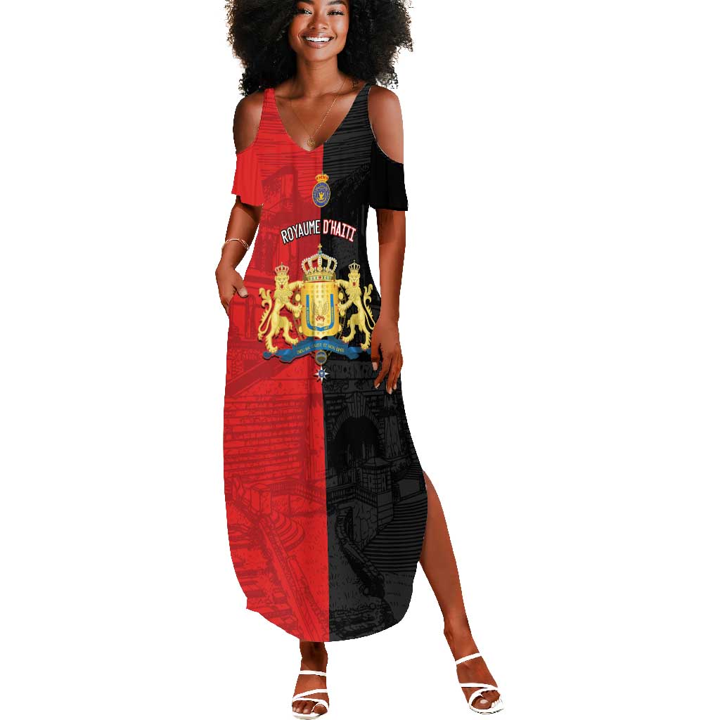 Personalized Kingdom of Haiti Summer Maxi Dress Sans-Souci Palace Flag Style LT14