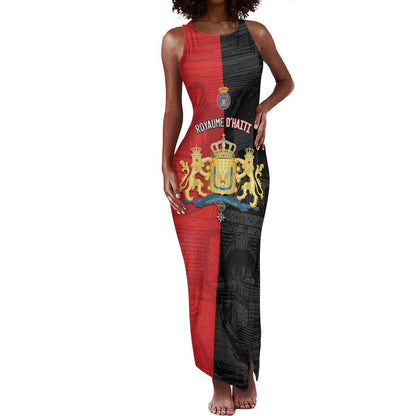 Personalized Kingdom of Haiti Tank Maxi Dress Sans-Souci Palace Flag Style - African Pride